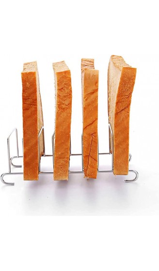 2 Stück Toastständer Toastrost aus Edelstahl Brotregal Toast Aufbewahrungsregal Toast Gestell Rechteckiger Brotständer aus Edelstahl mit 8 Gittern für Zuhause Küche Bäckerei Silber - B099RD8WSX5