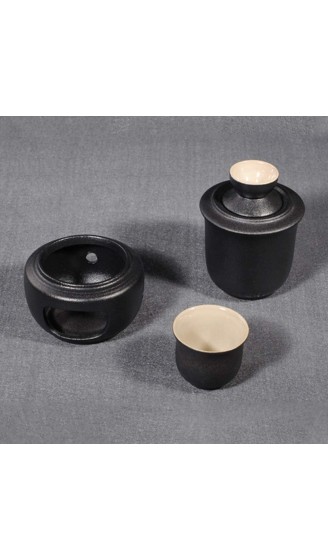 DGL Spring Set 7 Sets Japanischer Stil Keramik Schwarz Teppich Glas Set Warmtopf und Kerzenofen Cold Sake Warm Sake Shochu Tee Bestes Geschenk - B09W2HYMTGV