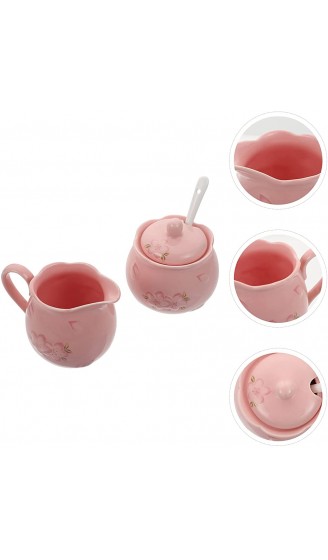 HEMOTON 1 Set 2 Stück Zucker und Sahnebereiter Set Keramik Milchkännchen Zuckerdose Set für Kaffee Latte Tee Aufschäumen Milch Essen Servieren Rosa - B09H6MP1XQY