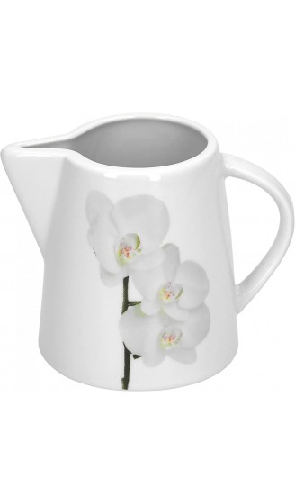 Van Well Vanda weiße Orchidee 2-TLG. Set Zuckerdose mit Deckel Ø 95 mm + Milchkännchen 220 ml Blumendekor edles Marken-Porzellan - B075K6TX2DN