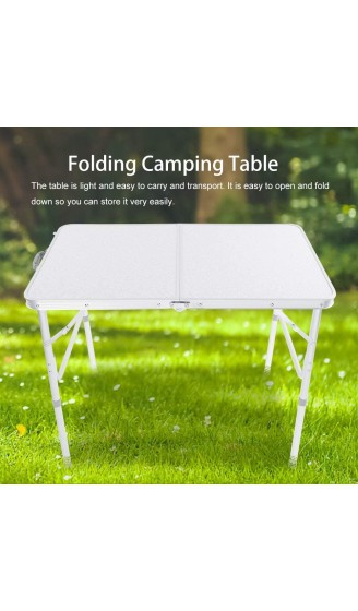 Faltbarer Klapptisch Schreibtisch Camping Outdoor Garten Picknick Aluminiumlegierung Weiß - B09CH3BGQLD