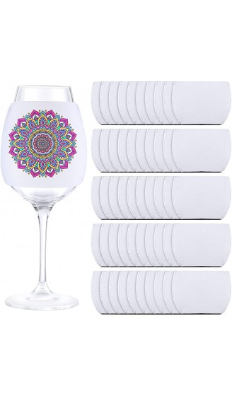 Sublimation Blanko Weinglas-Hülse Neopren Weinglas Isolierhülle Sublimation Getränkehülle für Weinglas Kaltgetränke Sublimation Ornamente Supplies 8,3 x 11,4 cm 50 Stück - B09GVL1D9J8