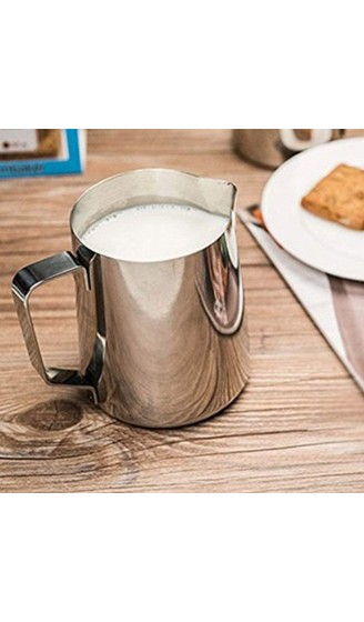 Milchkännchen Milk Pitcher 150ml 350ml Milchkanne Aus Edelstahl Milch Aufschäumkrug Edelstahl Milch Aufschäumen Tasse Kaffee Milchaufschäumer und Latte für Cappuccino und Latté Silber - B07M5K5LF5W
