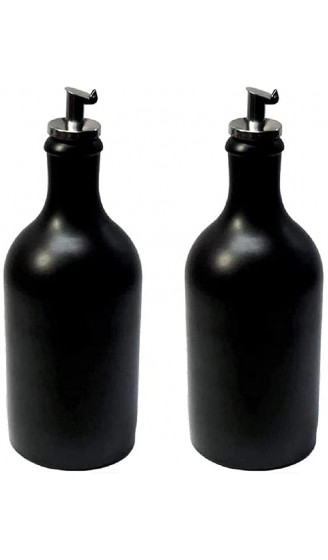 2 x Ölflasche 500 ml Ölspender Steingut Schwarz mit Ausgießer Made in Germany - B094D75XP7W