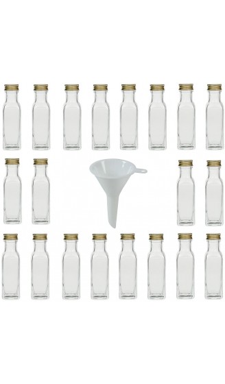 20 kleine Glasflaschen mit Schraubverschluss 100 ml zum Selbstbefüllen inkl. einem weißen Einfülltrichter Ø 5cm - B00F51PSVAR