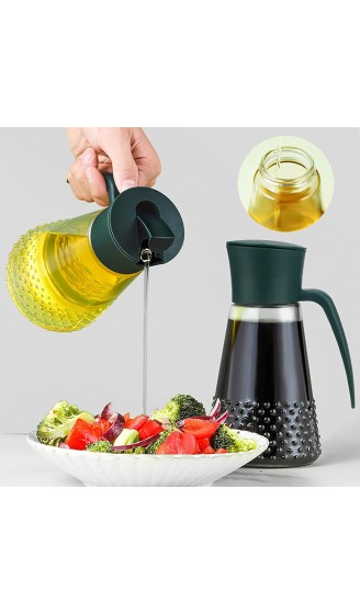 ChuerTech Ölflasche mit Ausgießer Auto Flip Olivenöl Spender mit Automatischem Deckel Tropffreier Auslauffreier Auslauf für Küche Kochen 630ML Grün - B09N12FM723