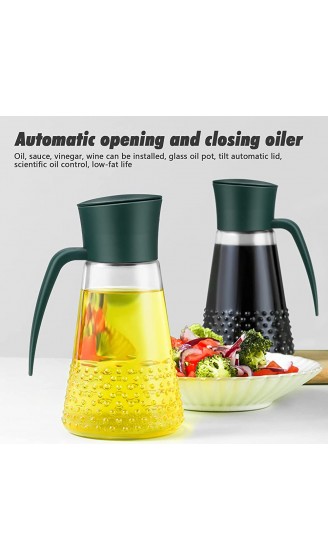 ChuerTech Ölflasche mit Ausgießer Auto Flip Olivenöl Spender mit Automatischem Deckel Tropffreier Auslauffreier Auslauf für Küche Kochen 630ML Grün - B09N12FM723