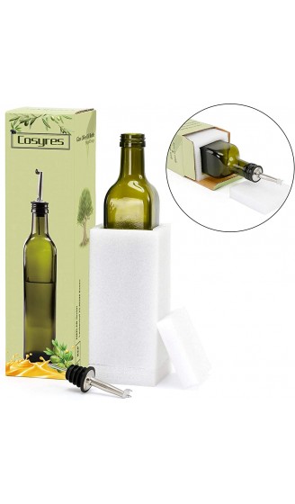 Cosyres Öl Glasflasche Essigflasche mit Ausgieße | Olivenöl Spender Flasche Glas 500ml | Flasche für Olivenöl mit Trichter - B07PR6BG4VQ