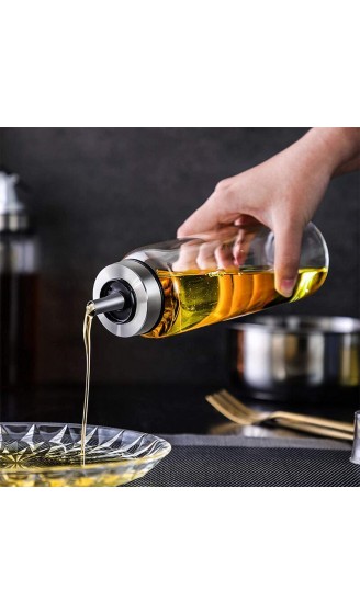 Essig & Ölflasche Ölspender aus Edelstahl und Glas Olivenöl Flasche Behälter für BBQ Kochen Grillen Pasta Auslaufsicher und Spülmaschinenfest 500ML - B086ZKDJ917