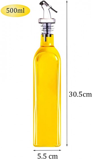 Essig und Öl Spender 2er Pack,Ölflasche aus Glas mit Ausgießer,Olivenöl Dispenser mit Anti-Schmutz Verschluss 500ml ,Auslaufsicher und Tropffrei - B08H8CD6SFA