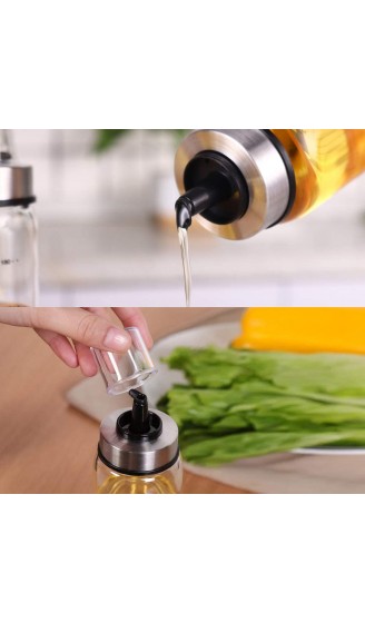 FARI Essig & Ölflasche 300ml Ölspender und Glas Olivenöl Flasche Behälter für Küche Kochen Grillen Pasta Auslaufsicher und Spülmaschinenfest 1 300ml - B08CY4XRV45
