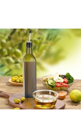 HOTOOLME Ölflasche Essig und Öl Spender Dunkelbraun Glas Olivenöl Flasche mit Flaschenausgießer Trichter und Reinigungsbürste 500ml für Grillen Kochen - B07HNK4ZJ8O