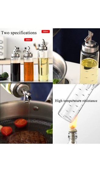 MHtech Ölflasche Tropfspitze aus Edelstahl und Glasflasche mit genauer Teilung. Zum Kochen Grillen BPA-frei Staub- und auslaufsicher. Essig- & Ölspender 500ml-ZKH - B08YFFRWLKF
