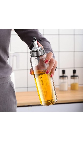 Öl Flaschen Ölflasche mit Ausgießer Olivenöl Essigspender Olivenölspender Menage Edelstahl Ausgießer für Küche und Grillparty 500ml x 2 - B0922FXRHF7