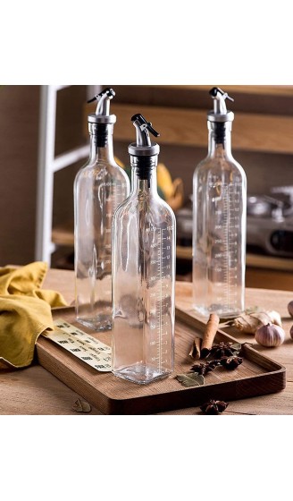 Ölflasche Essig- und Ölspender aus Glas mit Ausgießer Olivenöl Dispenser mit Anti-Schmutz Verschluss 500ml Auslaufsicher und Tropffrei für BBQ Grillen Kochen2 PCS - B08YJQY8ZDH