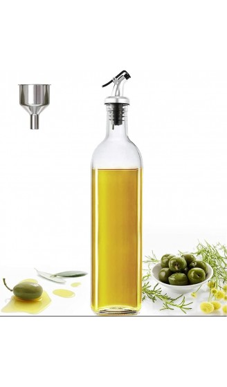 Ölflasche Glasflaschen 500ml Olivenöl Flasche mit Trichter Auslaufsicher und Tropffrei Ölspender für BBQ Grillen Kochen - B08XJSN7CZL