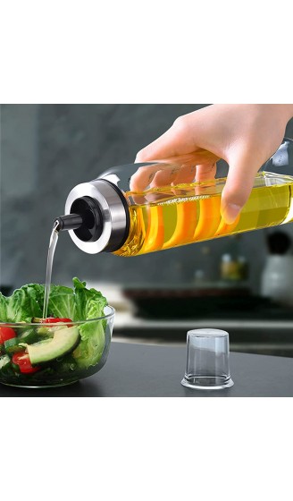 Olivenölspender Flasche Essig und Ölflasche 2 * 300ML Ölspender aus Edelstahl und Glas Olivenöl Flasche Behälter für BBQ Kochen Grillen Pasta Auslaufsicher und Spülmaschinenfest - B092LX9RHQ7