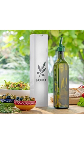 Poura Ölflasche mit Ausgießer Verschließbarer Ausgießer Verhindert Oxidation und Hält Ihr Olivenöl Frisch Ölflasche mit Ausgießer Verhindert Auslaufen und Verschwendung - B08CRB59Z5J