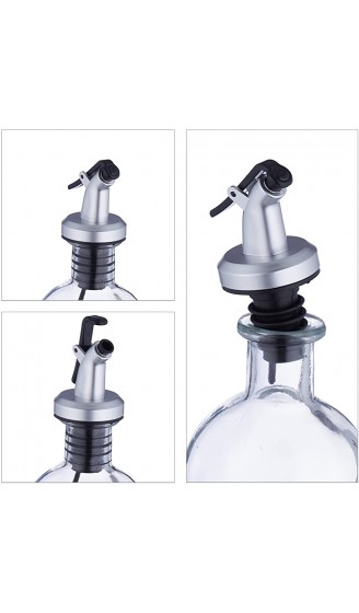 Relaxdays Ölspender 2er Glasflaschen mit Ausgießer je 240 ml Menage Set für Essig und Öl transparent - B09C2KCWQBA