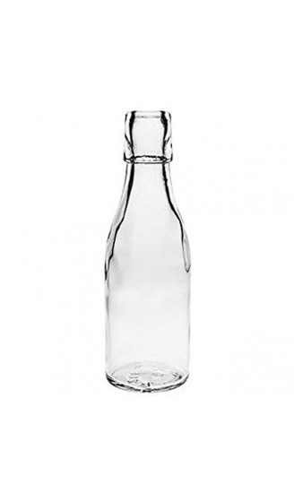 Viva Haushaltswaren 10 x kleine Glasflasche 200 ml mit Bügelverschluss aus Porzellan zum Befüllen als kleine Likörflasche & Saftflasche verwendbar inkl. Trichter Ø 7 cm - B00B7LBU1YA