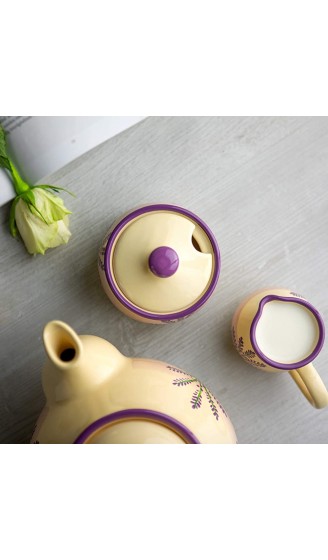 City to Cottage® Keramik Geschirr Zuckerdose | Lavendel Motiv | Handgemacht | Keramik Zucker Schälchen 285 g - B01N6IJLBF4