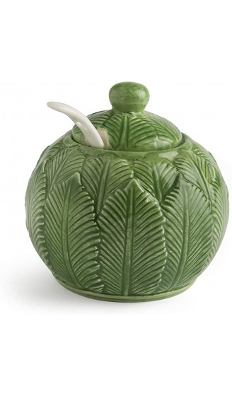 Excelsa Foliage Zuckerdose mit Löffel Keramik - B07Q96D2JWK