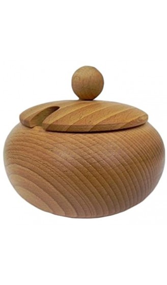 Große Zuckerdose aus Holz mit Deckel Ø 12,7 cm 12 cm + kleiner Holzlöffel - B083Y46JNLE