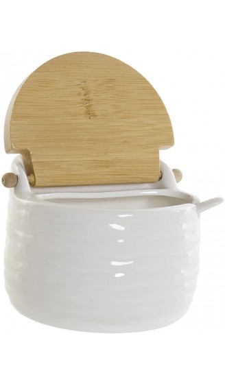 Space Home Keramik Zuckerdose Zucker Schüssel mit Deckel Zuckerschale Gewürzgläser Aufbewahrung für Gewürze Salz Pfeffer Kräuter Modernes Design Weiß - B08GRLHNZJ6