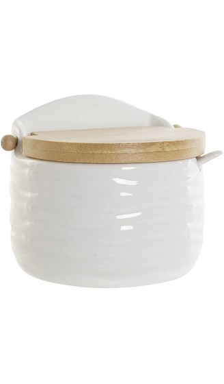 Space Home Keramik Zuckerdose Zucker Schüssel mit Deckel Zuckerschale Gewürzgläser Aufbewahrung für Gewürze Salz Pfeffer Kräuter Modernes Design Weiß - B08GRLHNZJ6