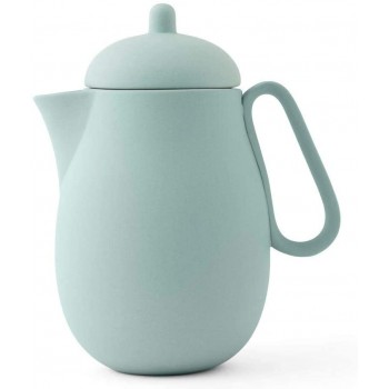 VIVA scandinavia Teekanne 1 Liter aus Porzellan Tropffrei inklusiv Tee Sieb für losen Tee Matt Grün - B07TWMZ3PCF