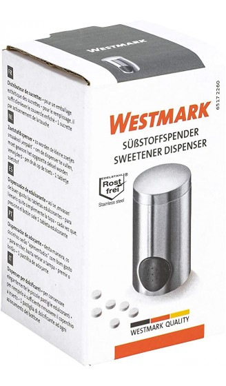 Westmark Süßstoffspender Höhe: 8,6 cm Rostfreier Edelstahl ABS Matt-Silber Schwarz 65172260 - B00ER5CMMSJ
