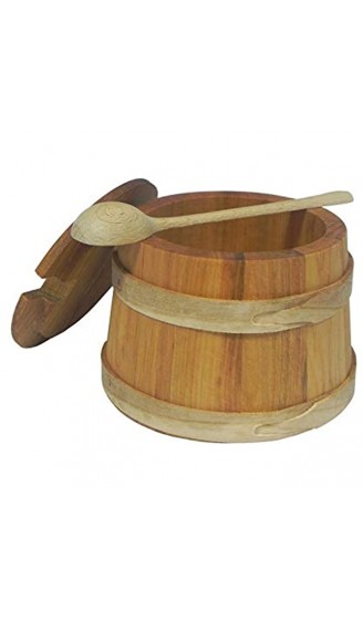 Zuckerdose aus Holz mit Deckel und Löffel 12 cm C04 - B084BZFRN54
