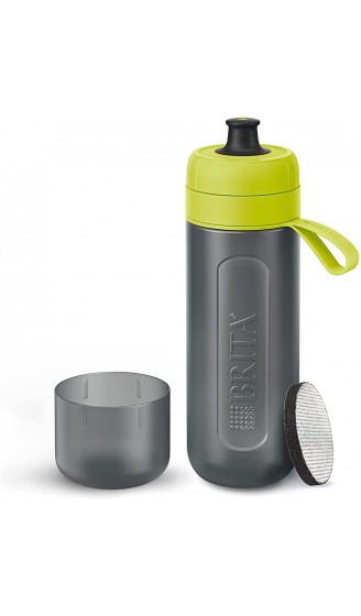 BRITA Wasserfilter-Flasche Active Lime Robuste Sport Trinkflasche mit Wasserfilter für unterwegs aus BPA-freiem Kunststoff – Zusammendrückbar - B01N1405U3H