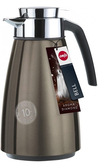 Emsa 513817 Isolierkanne Edelstahl 1.5 Liter Aroma Diamond Quick Tipp Verschluss Chocolate Bell - B00GQSOROKD
