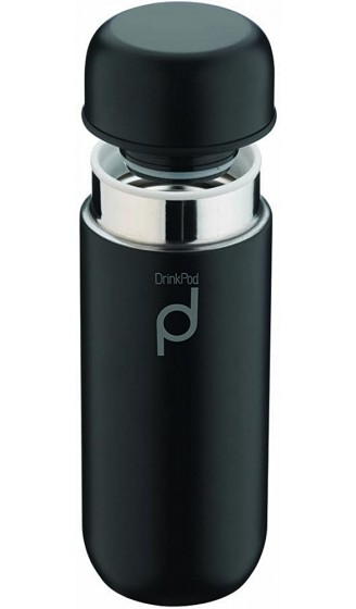 Pioneer DrinkPod Isolierflasche aus Edelstahl 0,2 L Doppelwandig Thermo-Lebensmittelbehälter 6 Stunden Heiß 24 Stunden Kühl Auslaufsicher BPA-Frei Schwarz - B006YSK9Y4G