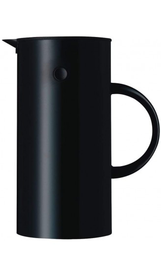 Stelton Isolierkanne EM77 Doppelwandige Isolierkanne für heiße kalte Getränke Tee- & Kaffeekanne mit Glaseinsatz Magnetverschluss Schraubdeckel Vintage-Design 0,5 Liter Schwarz - B000G6NGN6B