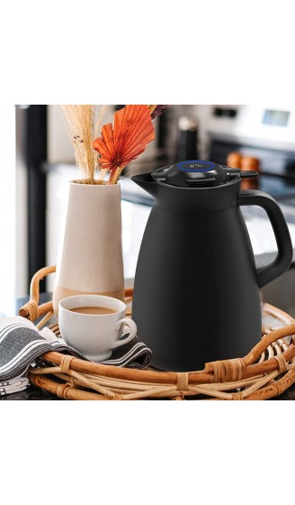 Thermoskanne 1.5L Kaffeekanne mit Temperaturanzeige Isolierkanne Edelstahl 304,Ideal als Vakuum Kaffeekanne oder als Teekanne für zu Hause oder im Büro - B09DKNKDCLA