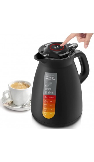 Thermoskanne 1.5L Kaffeekanne mit Temperaturanzeige Isolierkanne Edelstahl 304,Ideal als Vakuum Kaffeekanne oder als Teekanne für zu Hause oder im Büro - B09DKNKDCLX