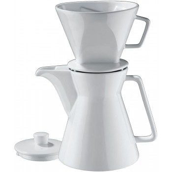 Cilio Kaffeekanne Vienna 1L inklusiv Filter Gr.4 Porzellan weiß 18 x 14 x 18 cm - B00VVLDWGGM