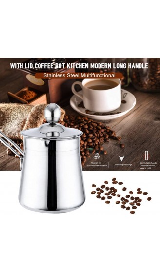 Kaffeekanne mit Deckel Edelstahl Moderne Mokkakanne mit langem Griff Türkische Kaffeekanne geeignet für Elektro Glaskeramik Gasherd und Geschirrspüler - B08XM5XNPQI