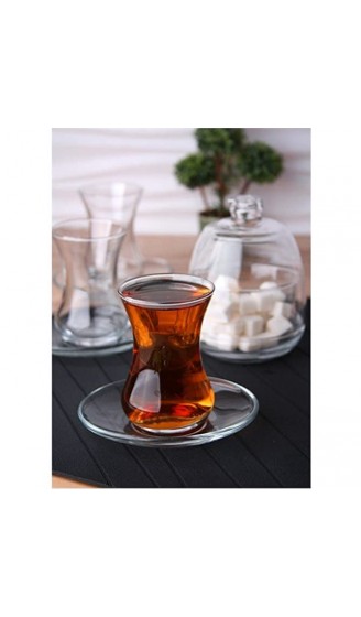 13 Teilig Türkische Teegläser Tee mit Untertasse Hohe Qualität BASAK Orientalisch arabisch Teestube Cafe Kahve Bar Club Cay Seti Bardak Bardagi 6 Teegläser + 6 Untertassen + 1 Zuckerbehälter - B01MUDPZA4G