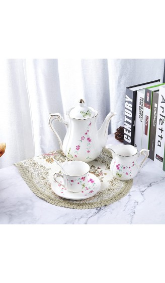 fanquare 15 Stück Blume und Schmetterling Porzellan Tee Sets Keramik Teeservice für 6 Personen Hübsches Nachmittags Kaffeeset - B093WD5JFDK