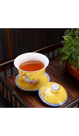 KANGDIA 120 ml Porzellan-Teeset mit Blumen- und Vogelmuster Gaiwan-Kung-Fu-Teeset handgefertigt Tee-Zeremonie - B09W2QHJCLJ