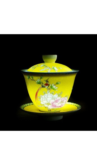 KANGDIA 120 ml Porzellan-Teeset mit Blumen- und Vogelmuster Gaiwan-Kung-Fu-Teeset handgefertigt Tee-Zeremonie - B09W2QHJCLJ