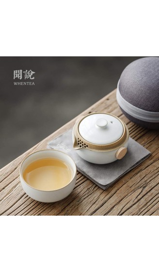Moon White Glaze Tragbares Kungfu-Tee-Set Keramik Teeset für ein Person minimalistischer Look eine Tasse - B089XYMKXR6