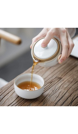 Moon White Glaze Tragbares Kungfu-Tee-Set Keramik Teeset für ein Person minimalistischer Look eine Tasse - B089XYMKXR6