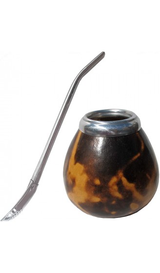 Natural Gourd with Fire Splash and Bombilla Kit to drink Yerba Mate by Gaucho Bruno - B00G9X75VE3