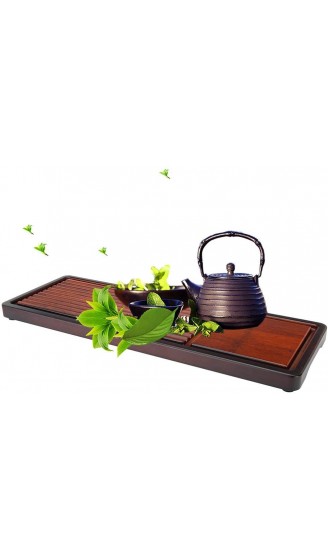 Robustes kleines Tee-Serviertablett aus Bambus Teeservice Büro-Teeladen für die Teekanne zu Hause - B08F7784JXY