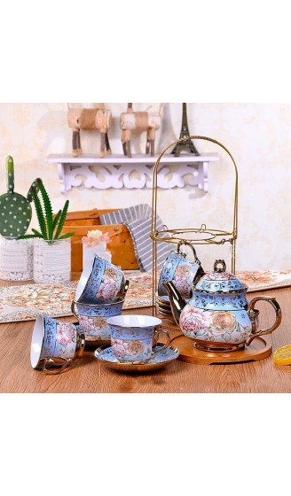 ruxinggu 20-teiliges Teeservice aus Keramik für Erwachsene Teeservice für Kaffee starken Tee Blau - B08M3XRB56R