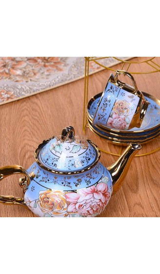 ruxinggu 20-teiliges Teeservice aus Keramik für Erwachsene Teeservice für Kaffee starken Tee Blau - B08M3XRB56R